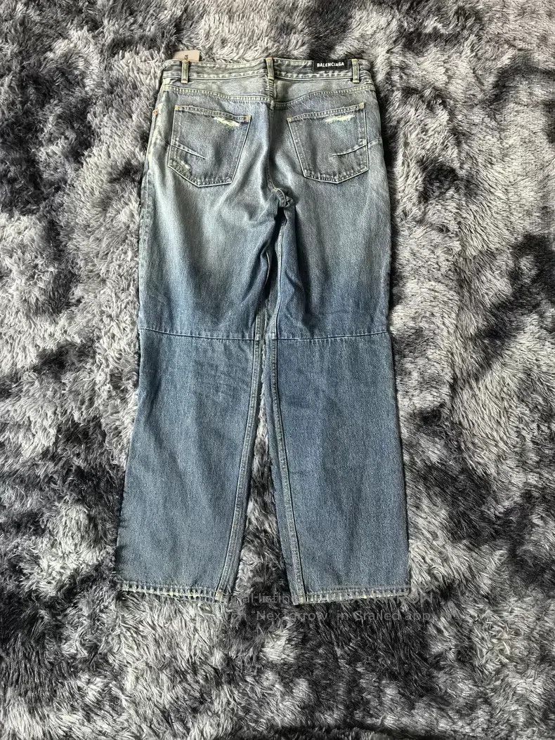 Balenciaga Balenciaga size L Washed Distressed Mid Rise Long Denim Je Size US 27 - 2 Thumbnail
