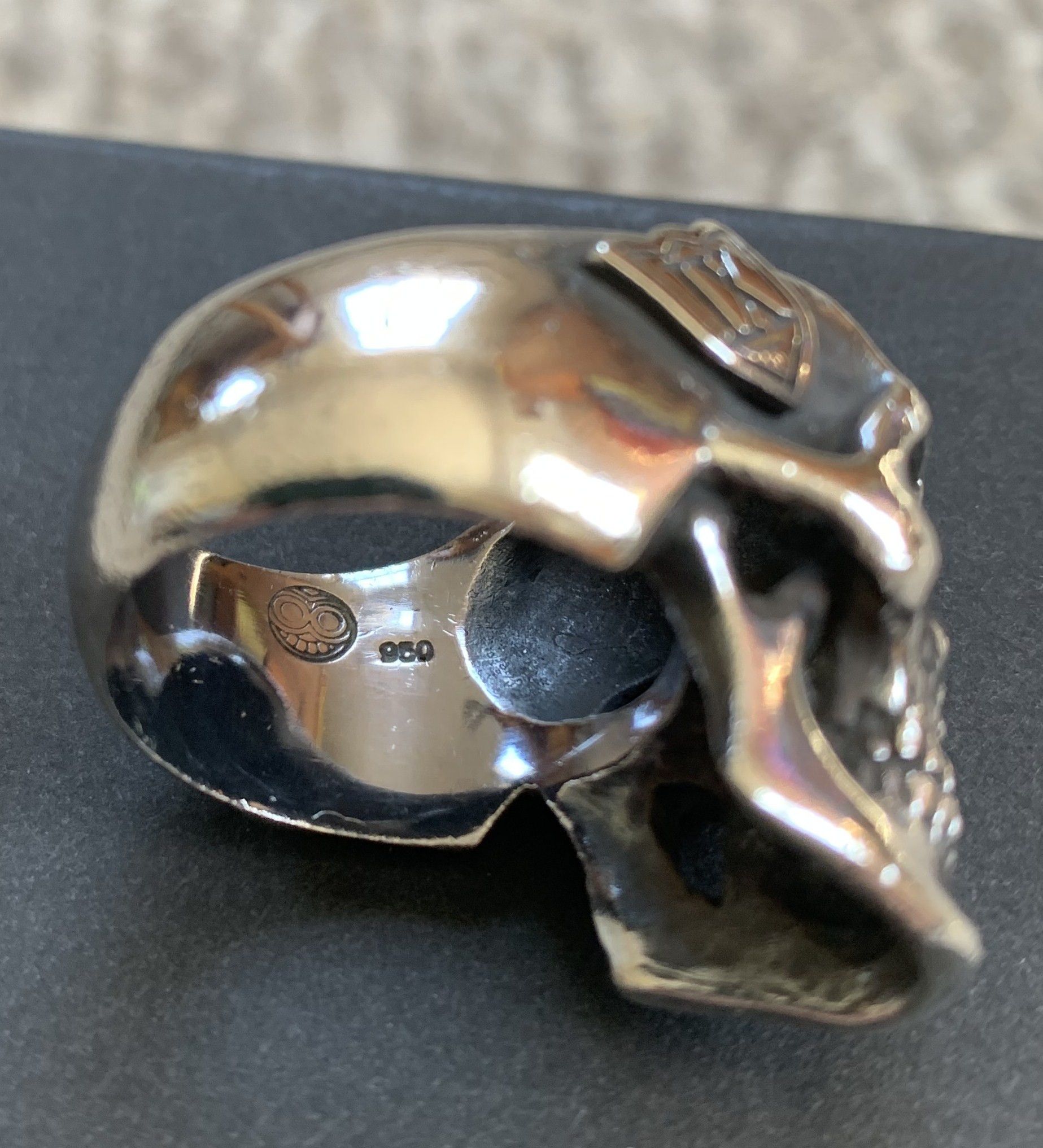 Number (N)ine SS05 "Nightcrawler" Bejeweled Silver Skull Ring w/ box Size ONE SIZE - 8 Thumbnail