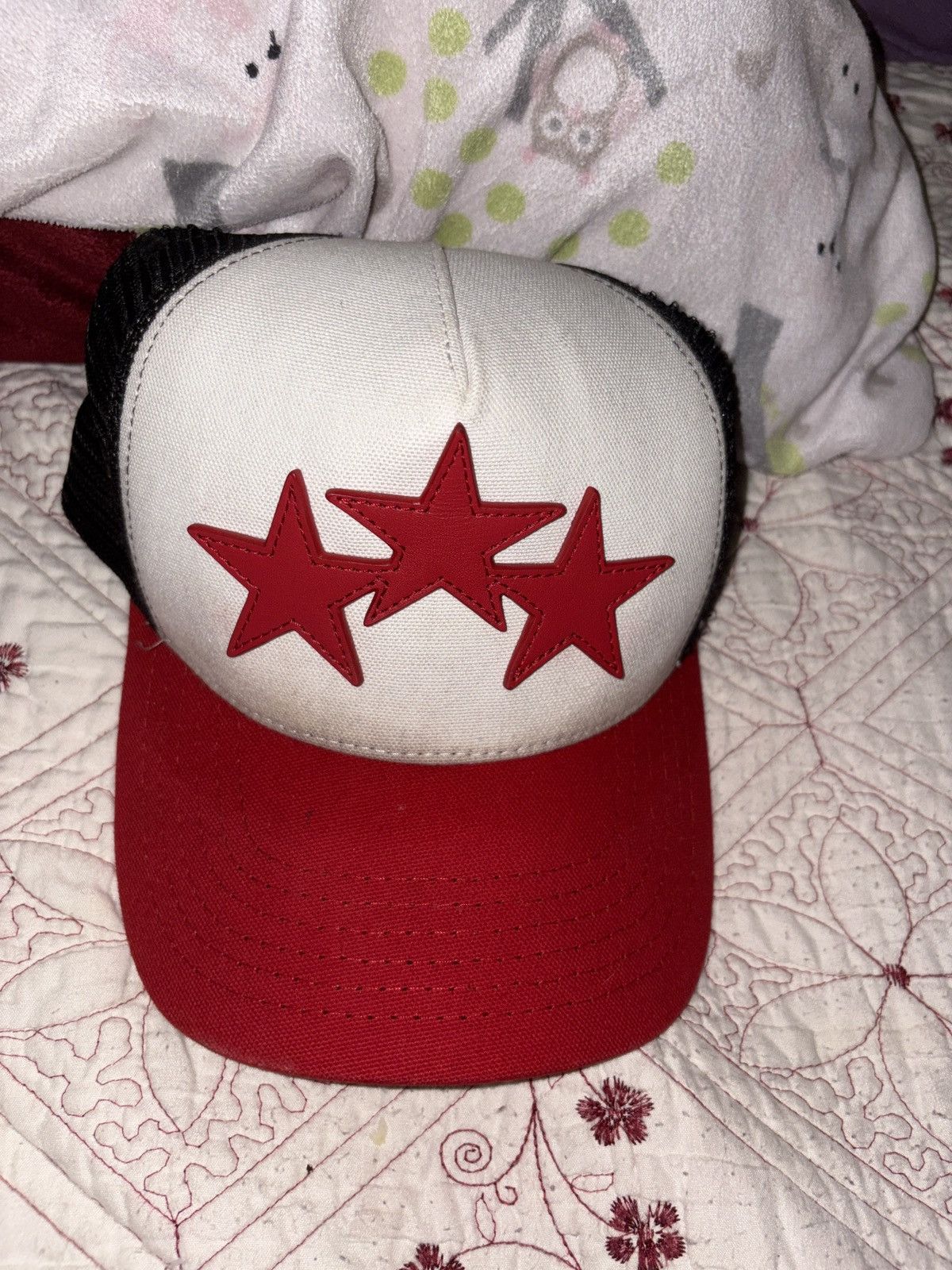 Amiri Amiri Red Three Star Hat Size ONE SIZE - 1 Thumbnail
