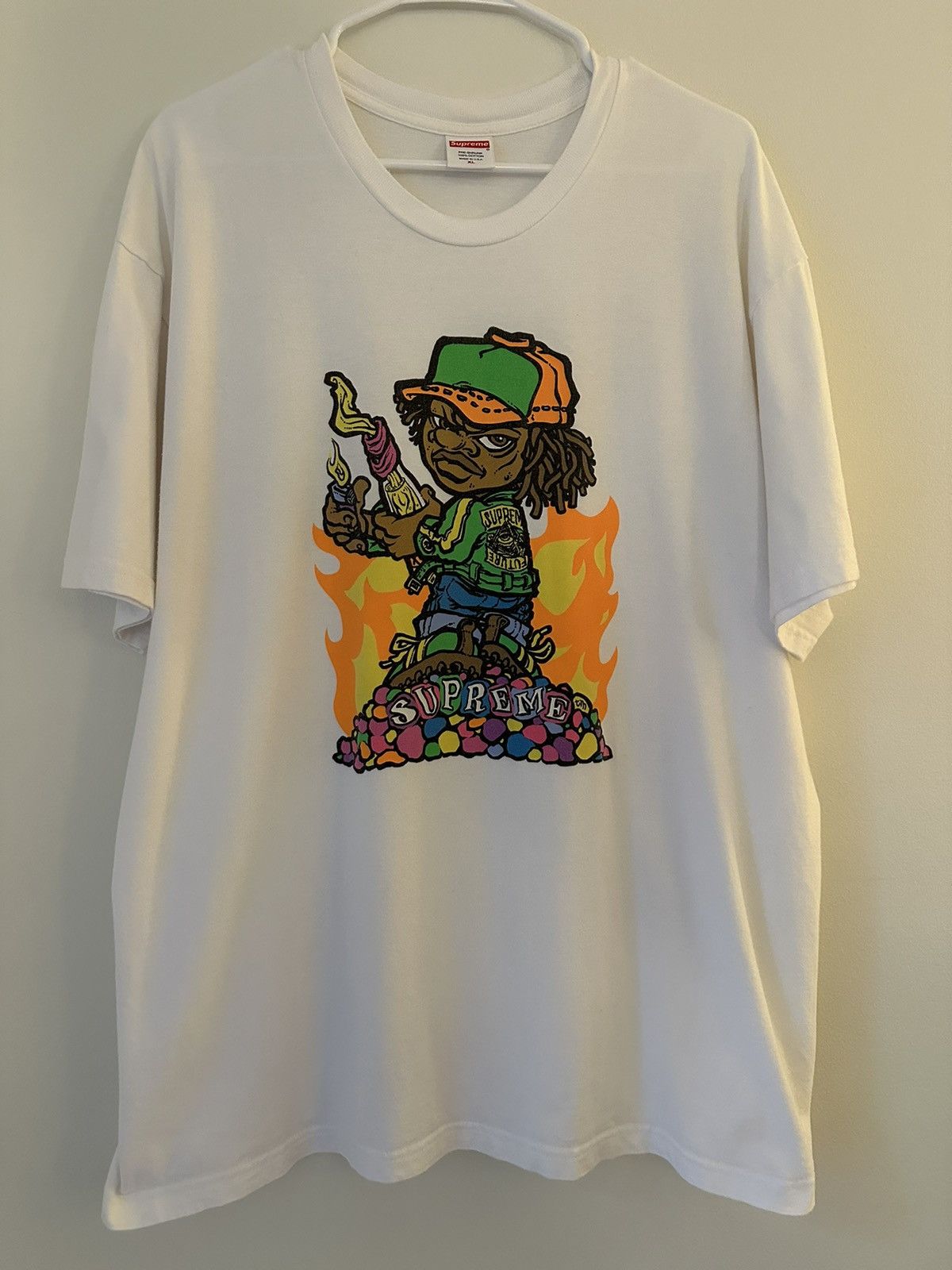 スメルズ キラー 17様 レア！15SS Supreme Kids 40oz. SS15 Supreme Kids 40oz Navy Medium Graphic T Shirt Larry Clark