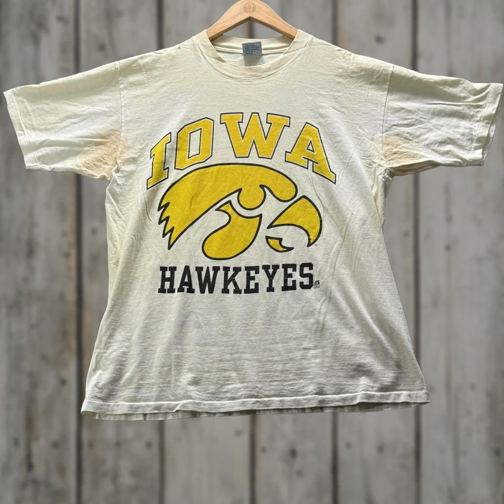 NCAA VINTAGE Iowa Hawkeyes Shirt Mens L White Graphic Tee Cotton NCAA Football Size US L / EU 52-54 / 3 - 1 Thumbnail