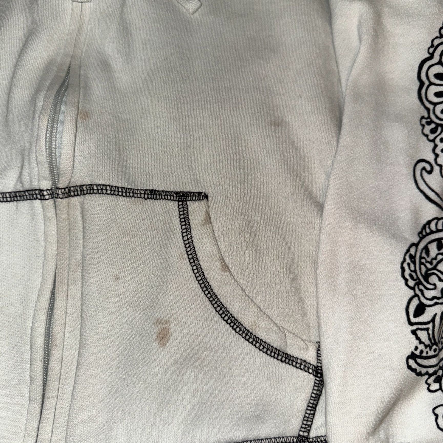 Vintage Made For Life Hoodie Women XL White Paisley Full Zip Reversible Size XL / US 12-14 / IT 48-50 - 2 Thumbnail