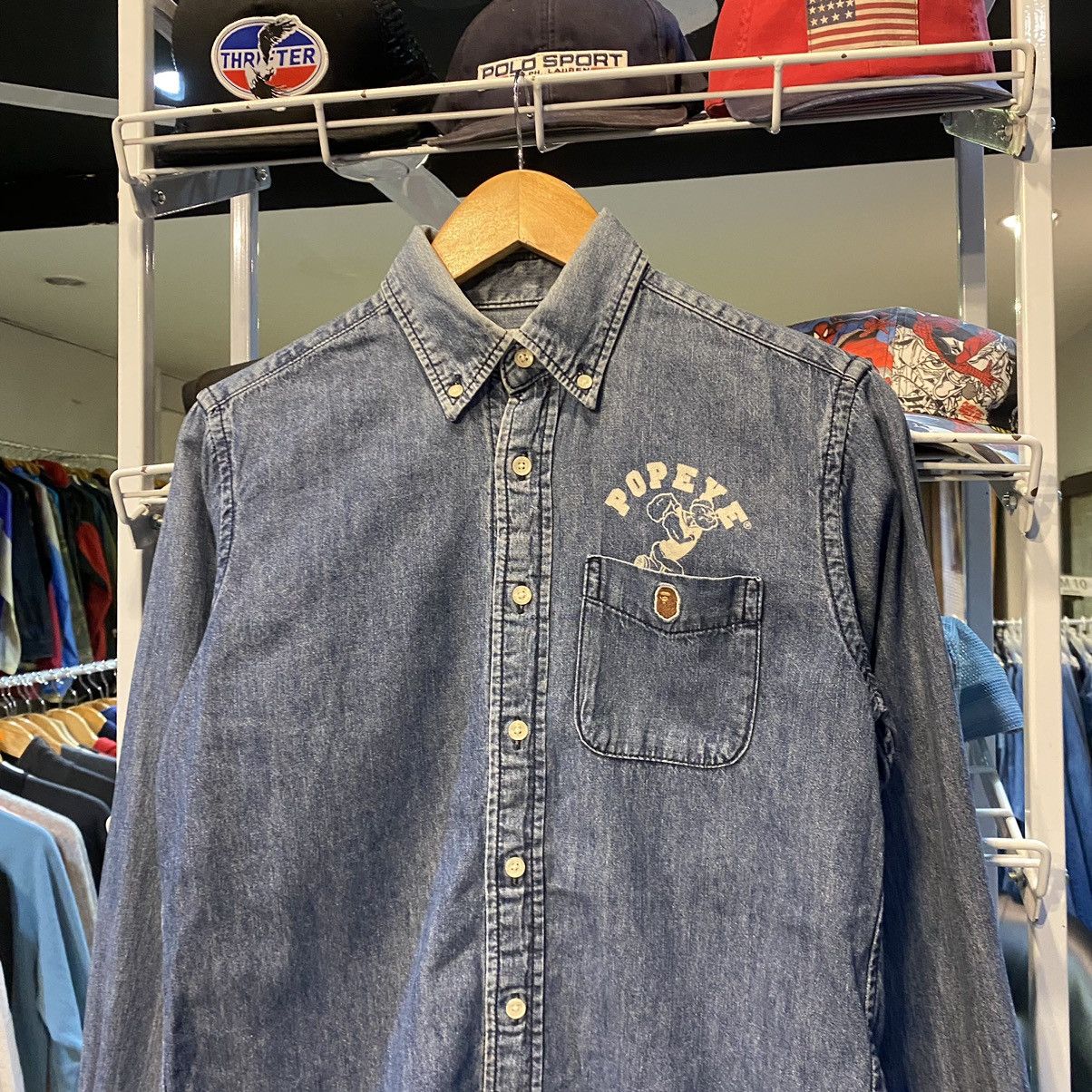 Bape FINAL PRICE Bape x Popeye Chambray BD Shirt Size US S / EU 44-46 / 1 - 9 Thumbnail