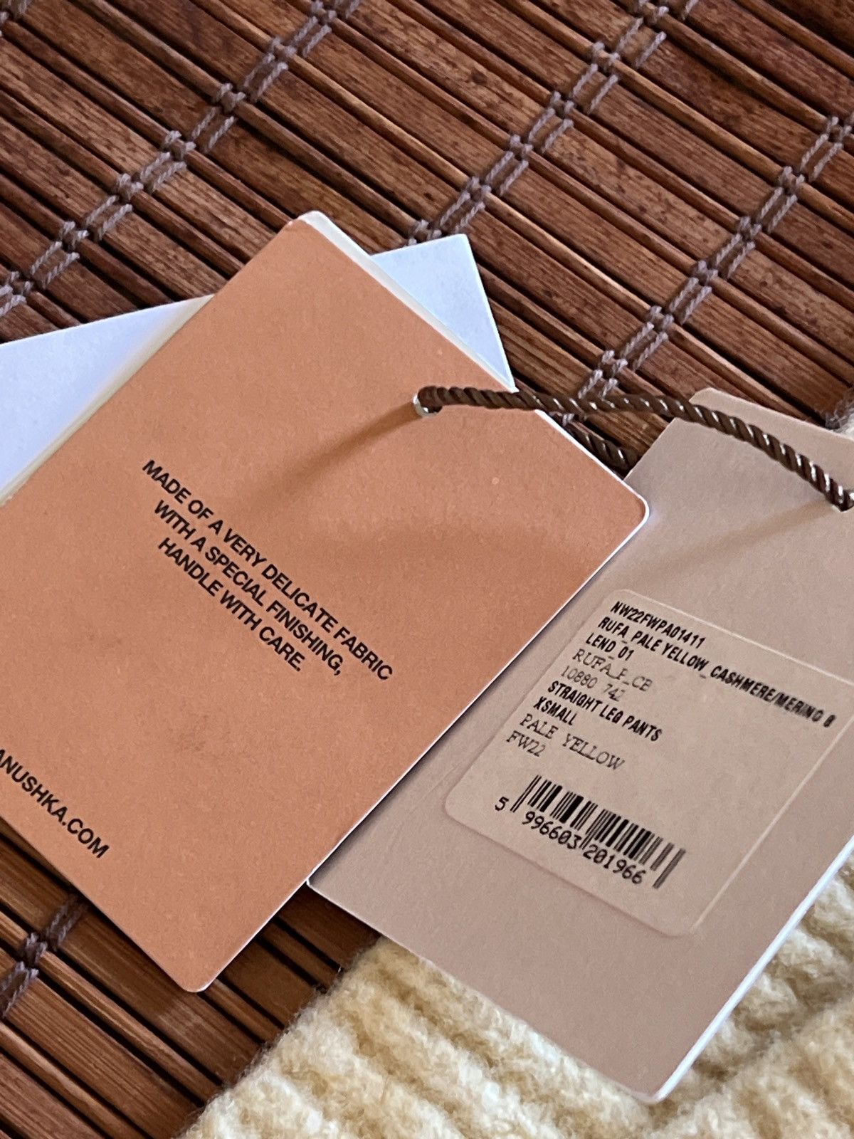 Nanushka Nanushka Rufa Pale Yellow Cashmere/Merino Wool Straight Pant Size 27" / US 4 / IT 40 - 9 Thumbnail