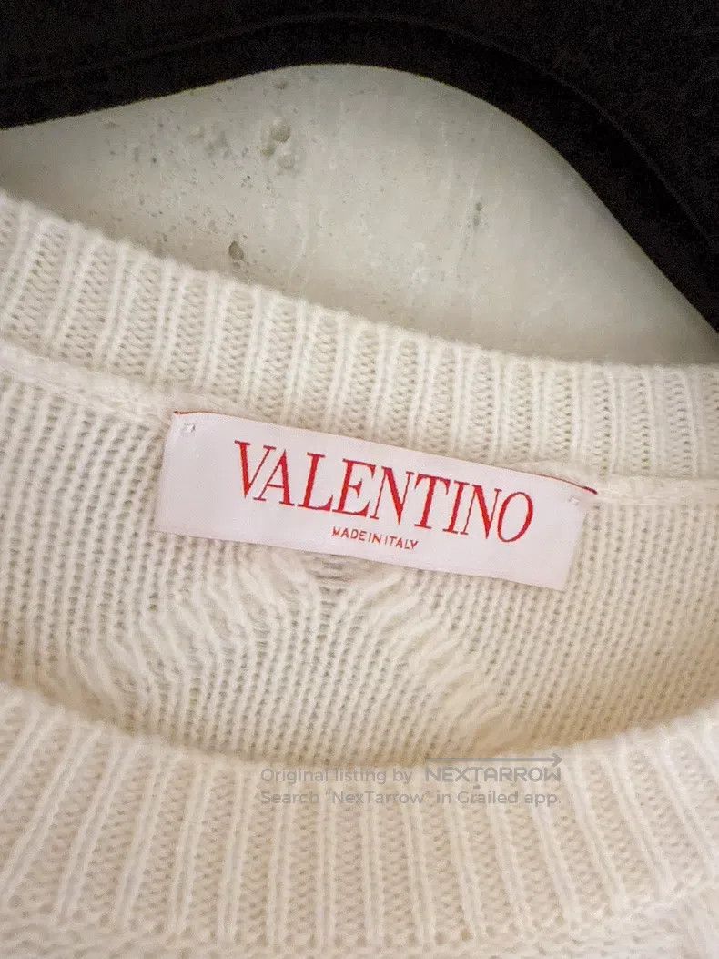 Valentino Valentino White diamond checkered sheep wool knitted sweat Size XS / US 0-2 / IT 36-38 - 8 Thumbnail