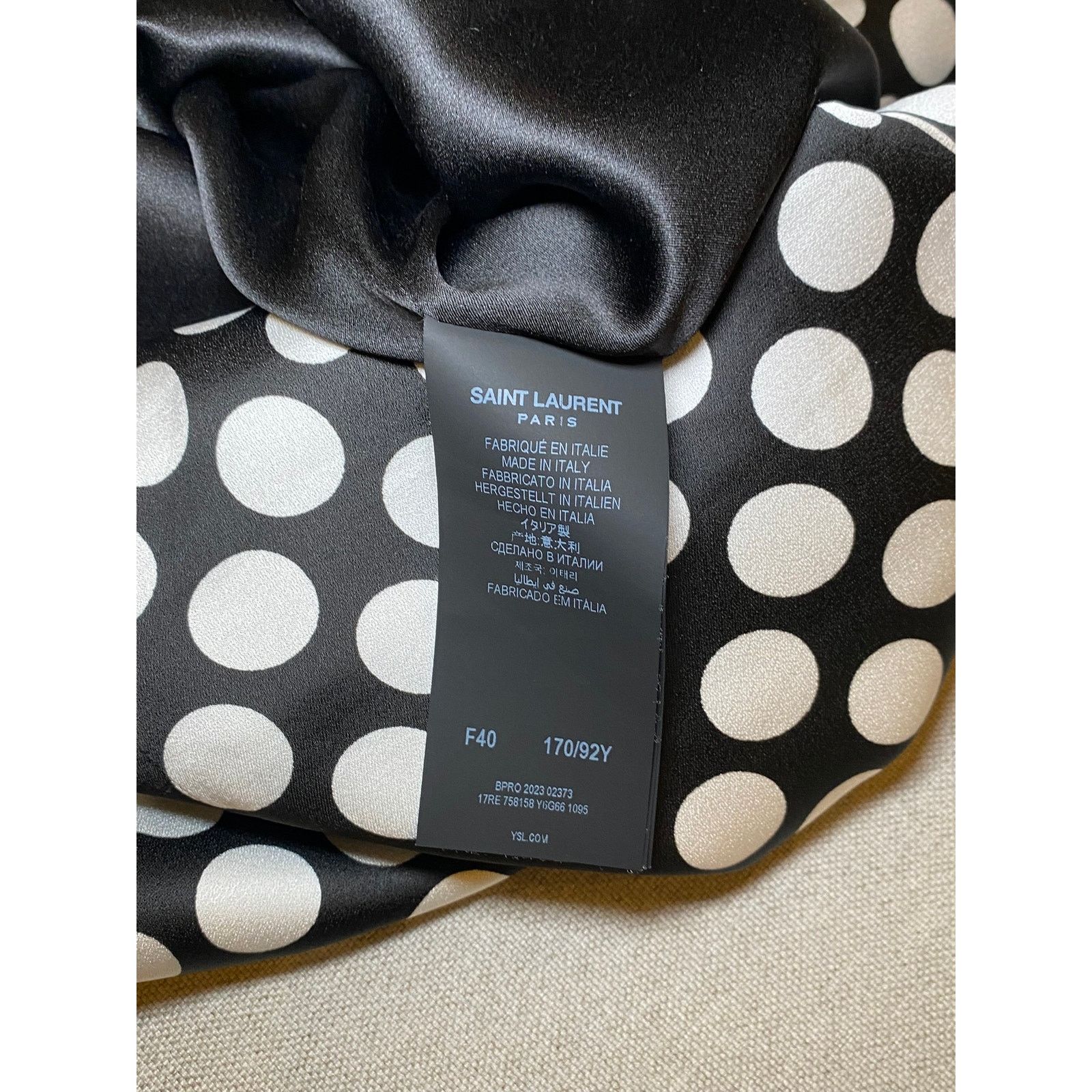 Yves Saint Laurent Yves Saint Laurent Black Polka Dot Long Sleeve Dress 40 US 8 Size M / US 6-8 / IT 42-44 - 10 Thumbnail