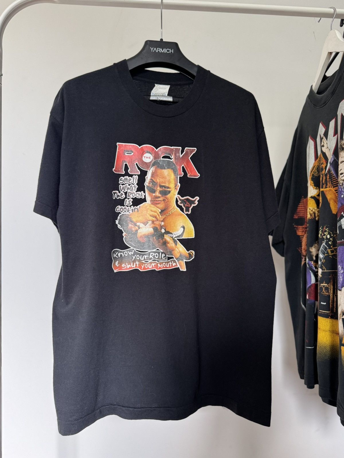 WWE Vintage 90s WWE The Rock Dwayne Johnson Single Stitching Tee Size US L / EU 52-54 / 3 - 1 Thumbnail
