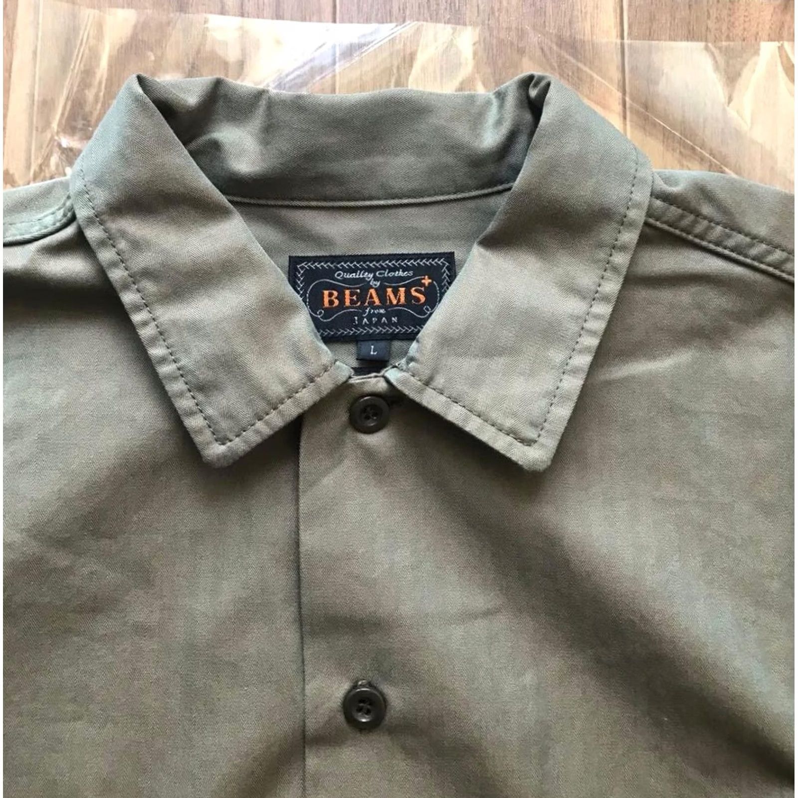 Beams Plus VINTAGE BEAMS PLUS Military Shirt Jacket L Olive Mens Casual Button-Up 100% Cotton From Japan FS Size US L / EU 52-54 / 3 - 5 Thumbnail