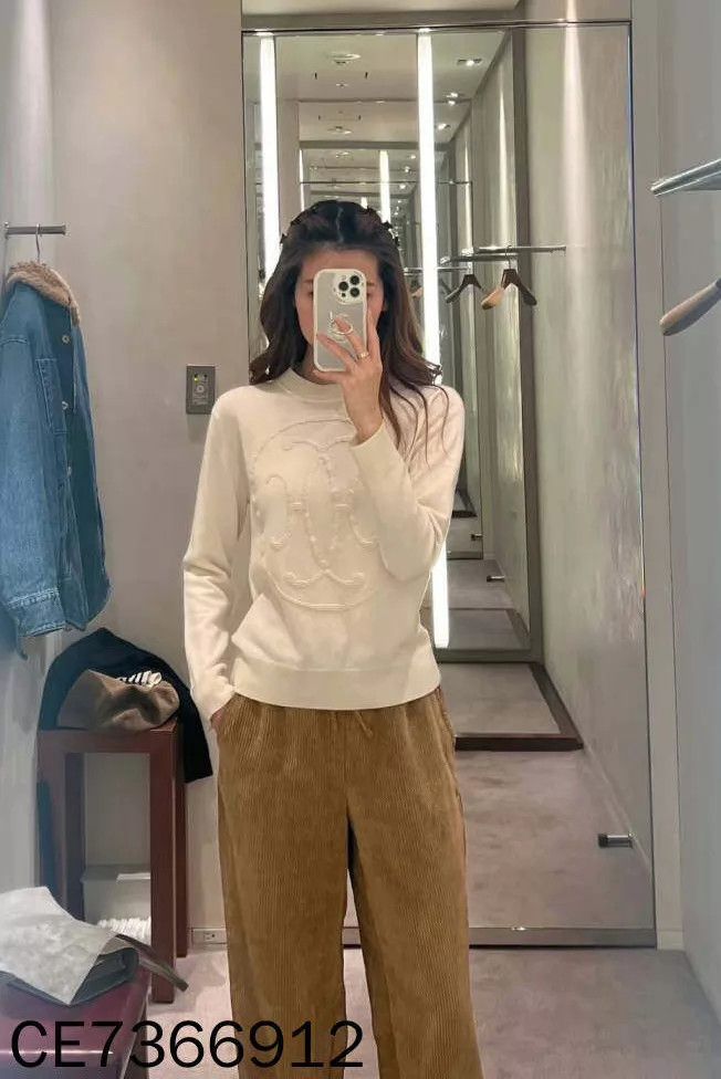 Hermes HERMES Women's Old Money Cream Cashmere Sweater Size S / US 4 / IT 40 - 8 Thumbnail