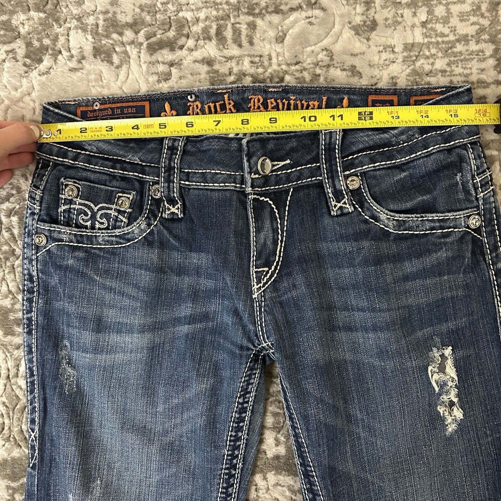 Rock Revival Rock Revival Christina Skinny Jeans Distressed Women’s Sz 28 Size 28" / US 6 / IT 42 - 17 Thumbnail