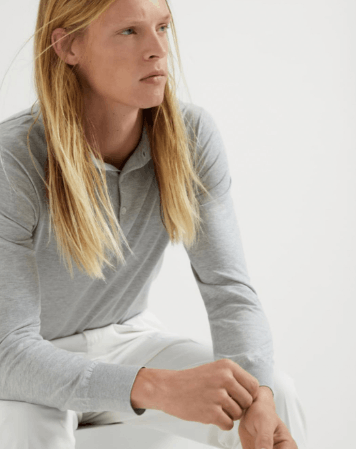 Brunello Cucinelli Polo Sweater in Light Grey Size US XL / EU 56 / 4 - 3 Thumbnail