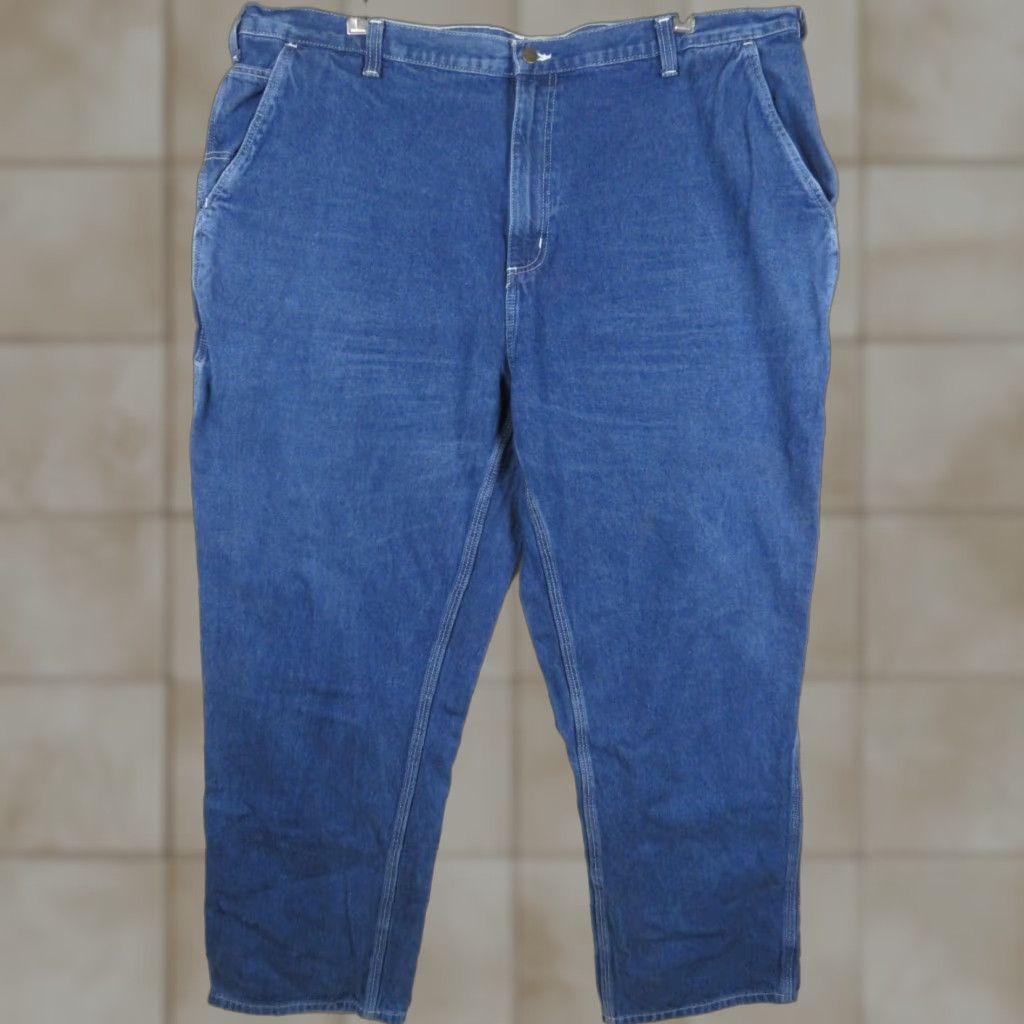 Carhartt VINTAGE Carhartt Jeans - 46x32 Dungaree Regular Denim Blue Mens Cargo Carpenter Work Pants Relaxed Fit Used Jeans Size US 30 / EU 46 - 1 Thumbnail