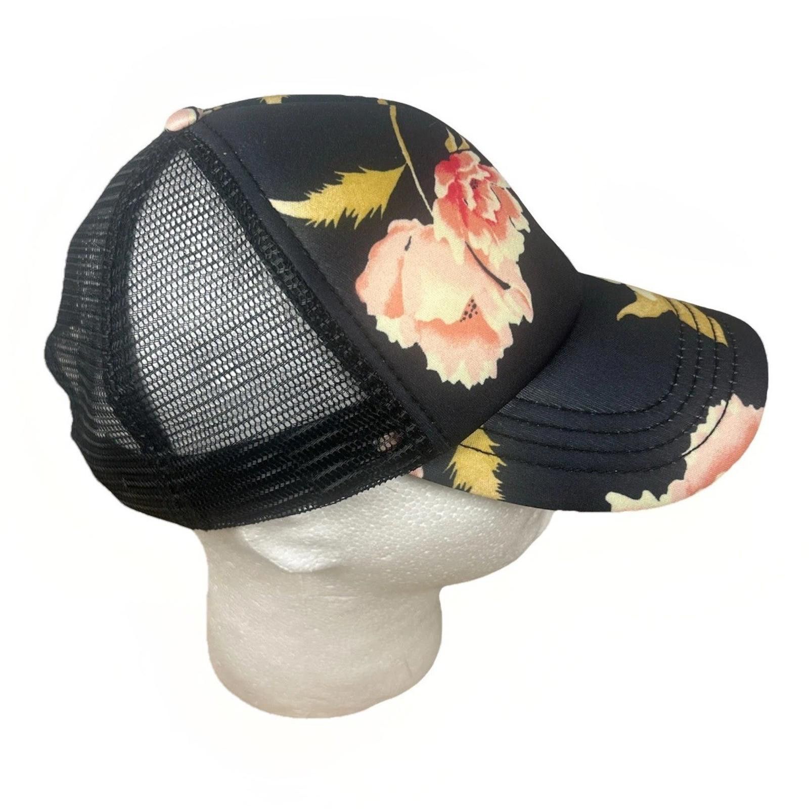 Billabong Billabong Hawaiian Floral Trucker Hat Mesh Back Black Snap Size ONE SIZE - 3 Thumbnail