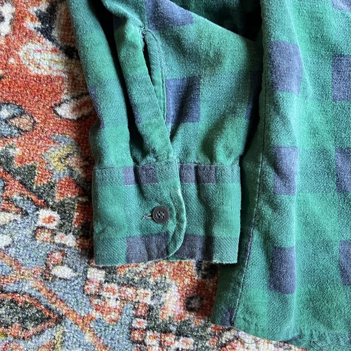 Vintage Thrashed 1980s checkerboard thermal flannel L/XL Size US XL / EU 56 / 4 - 9 Thumbnail