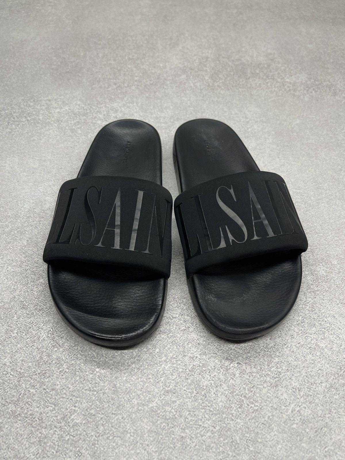 Allsaints Mens AllSaints Black Sliders Big Logo Size US 8 / EU 41 - 3 Thumbnail