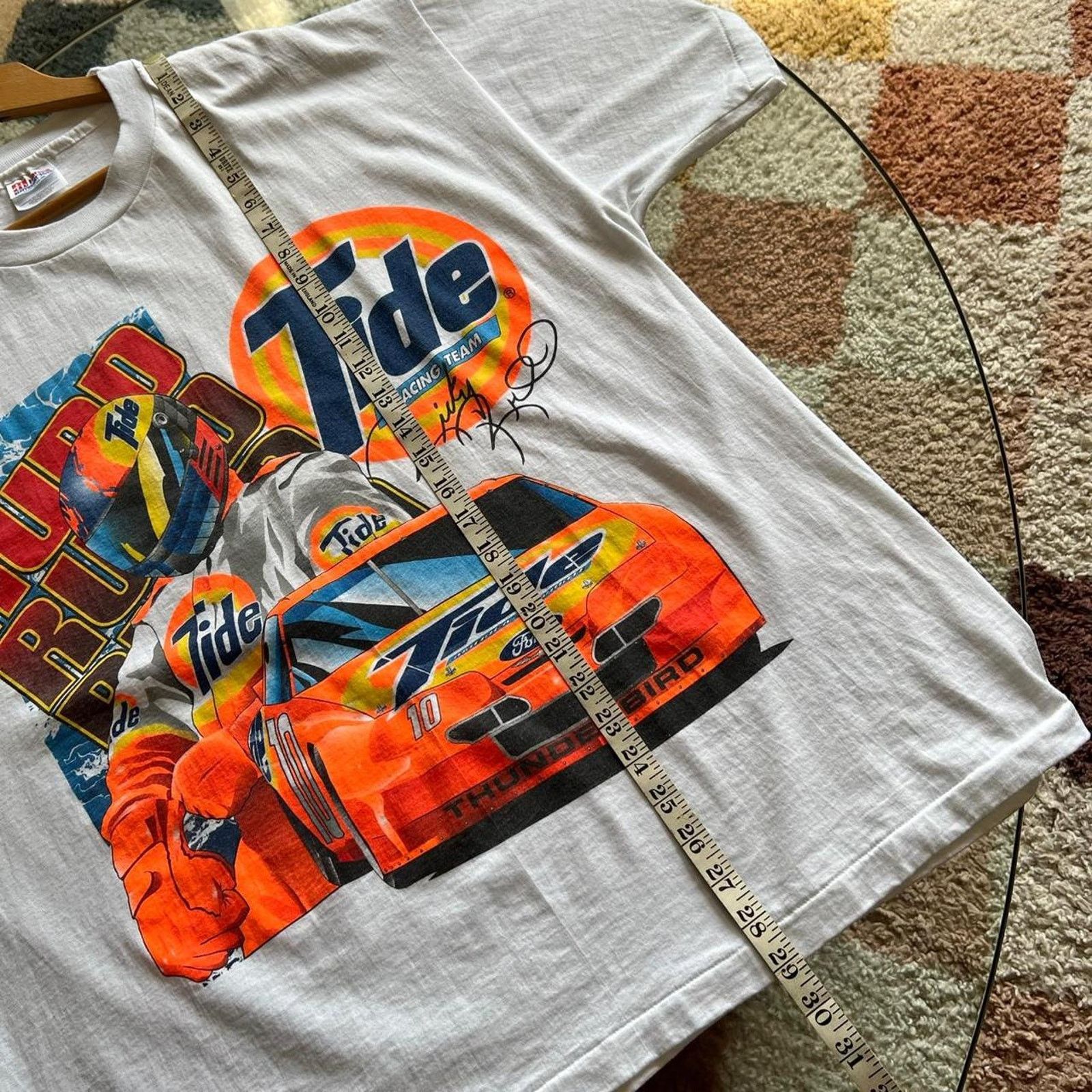 Hanes Vintage 90s Ricky Rudd Tide NASCAR T-Shirt | Size XL Size US XL / EU 56 / 4 - 7 Thumbnail