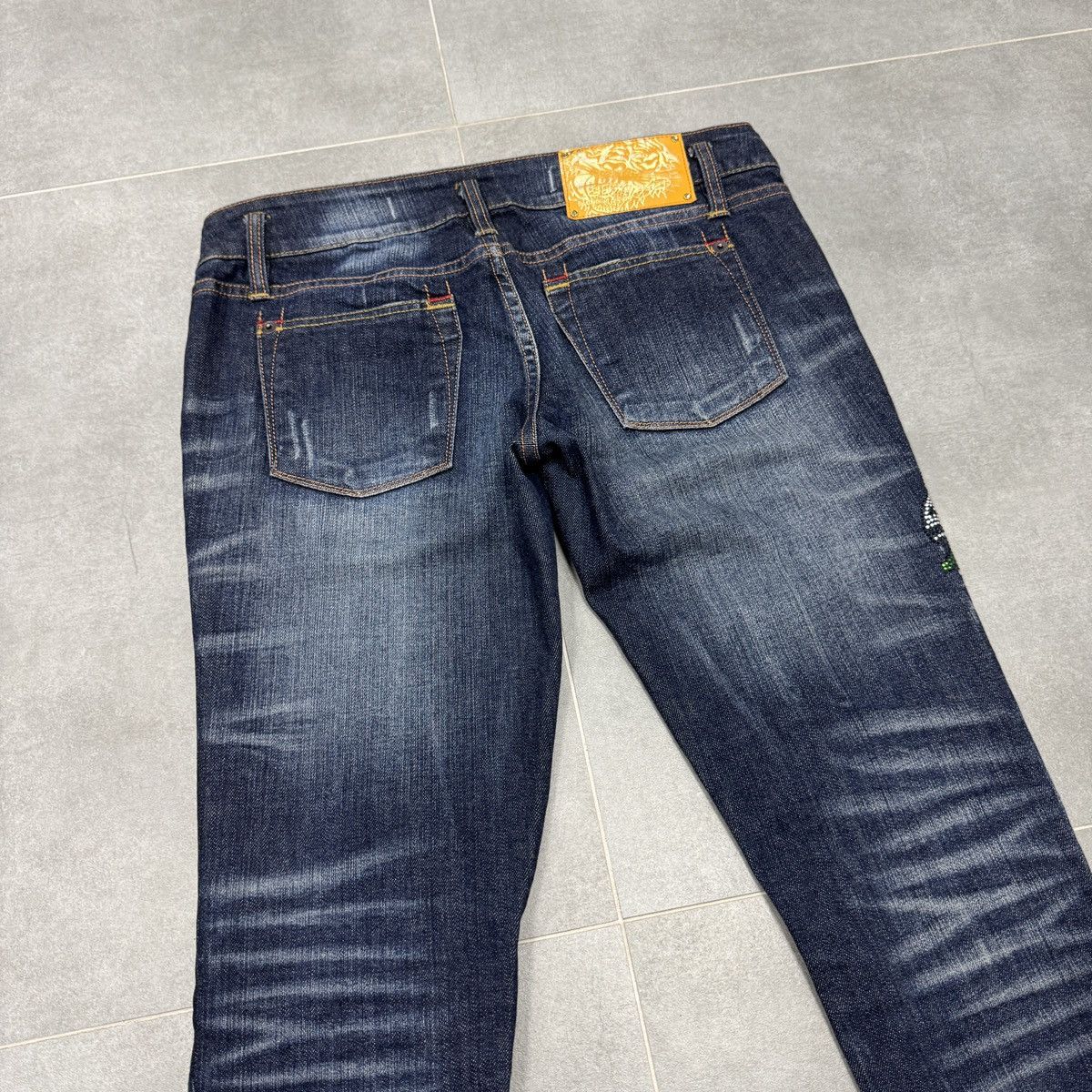 Christian Audigier × Ed Hardy Ed Hardy by Christian Audigier Tattoo Skull Y2K Jeans Size 34" / US 12 / IT 48 - 17 Thumbnail