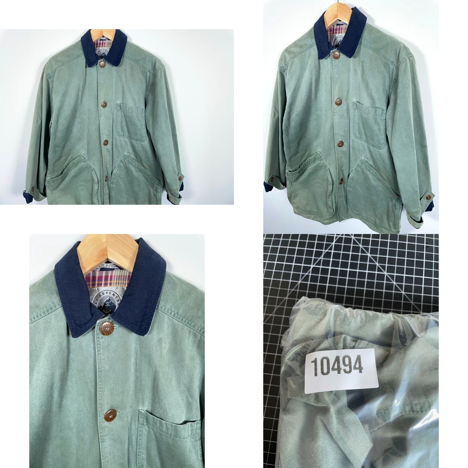 ASH 90s Pigment Dyed Chore Jacket Men's Small Green Plaid Lined Dash Tag Vintage No Size US S / EU 44-46 / 1 - 10 Thumbnail
