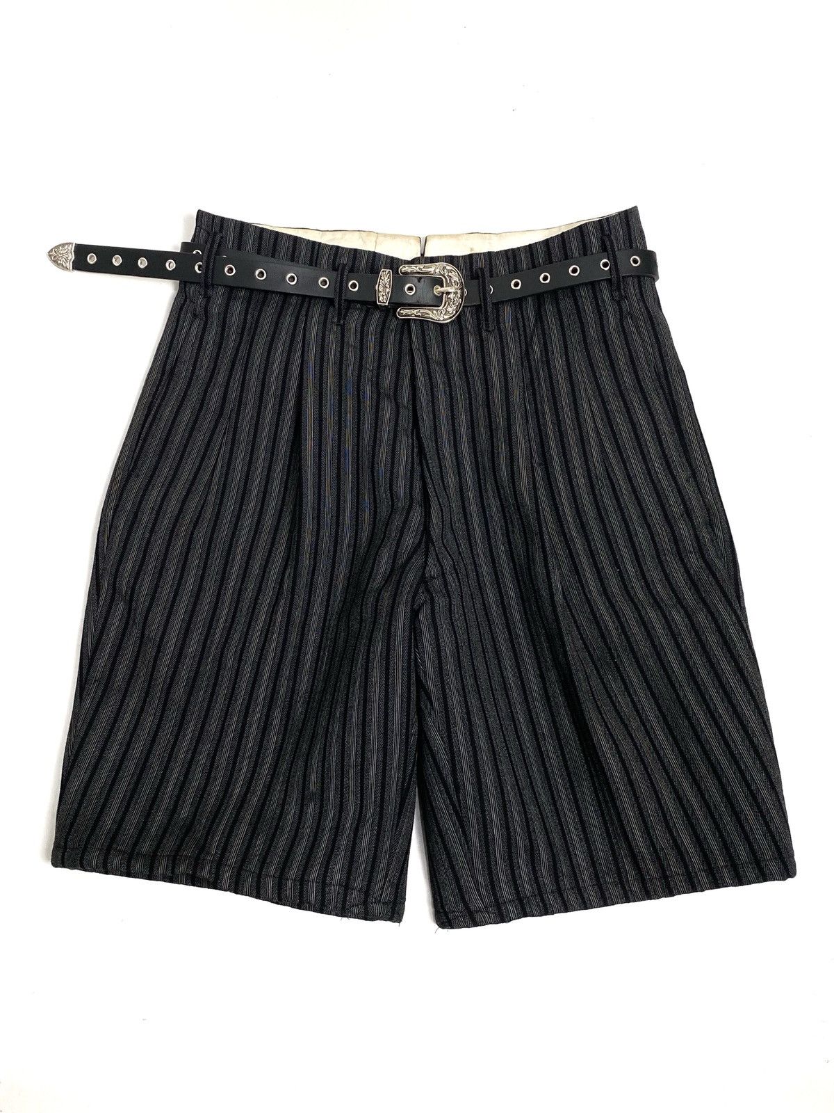 Japanese Brand 🇯🇵Vtg 1960s🇯🇵 Pleated Pants Shorts Pinstripe Heavyweight Wool Size US 30 / EU 46 - 1 Thumbnail