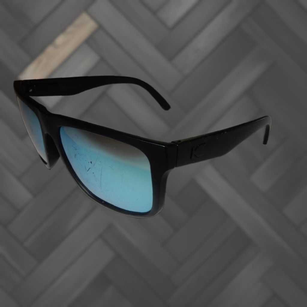Vintage VINTAGE Knockaround Sunglasses Men Adult Black Blue 90s Scratched Lenses Torrey Pines Size ONE SIZE - 1 Thumbnail