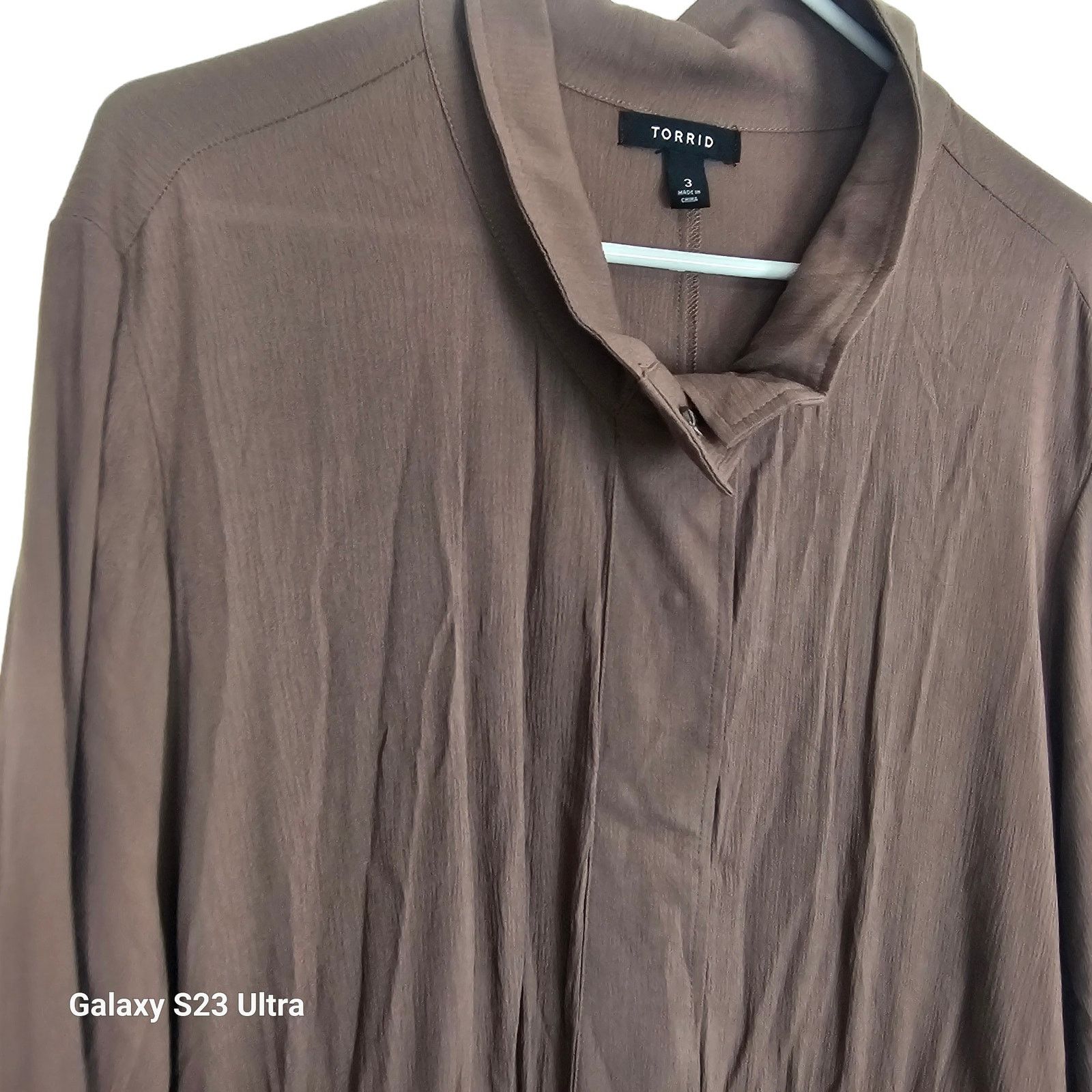 Corridor Torrid Snap Front Shirt Dress Plus Size 3X Chocolate Brown Size 3XL / US 20-22 - 5 Thumbnail