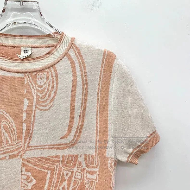 Hermes Hermes Colorblock Logo Print Silk T. Size US XS / EU 42 / 0 - 3 Thumbnail