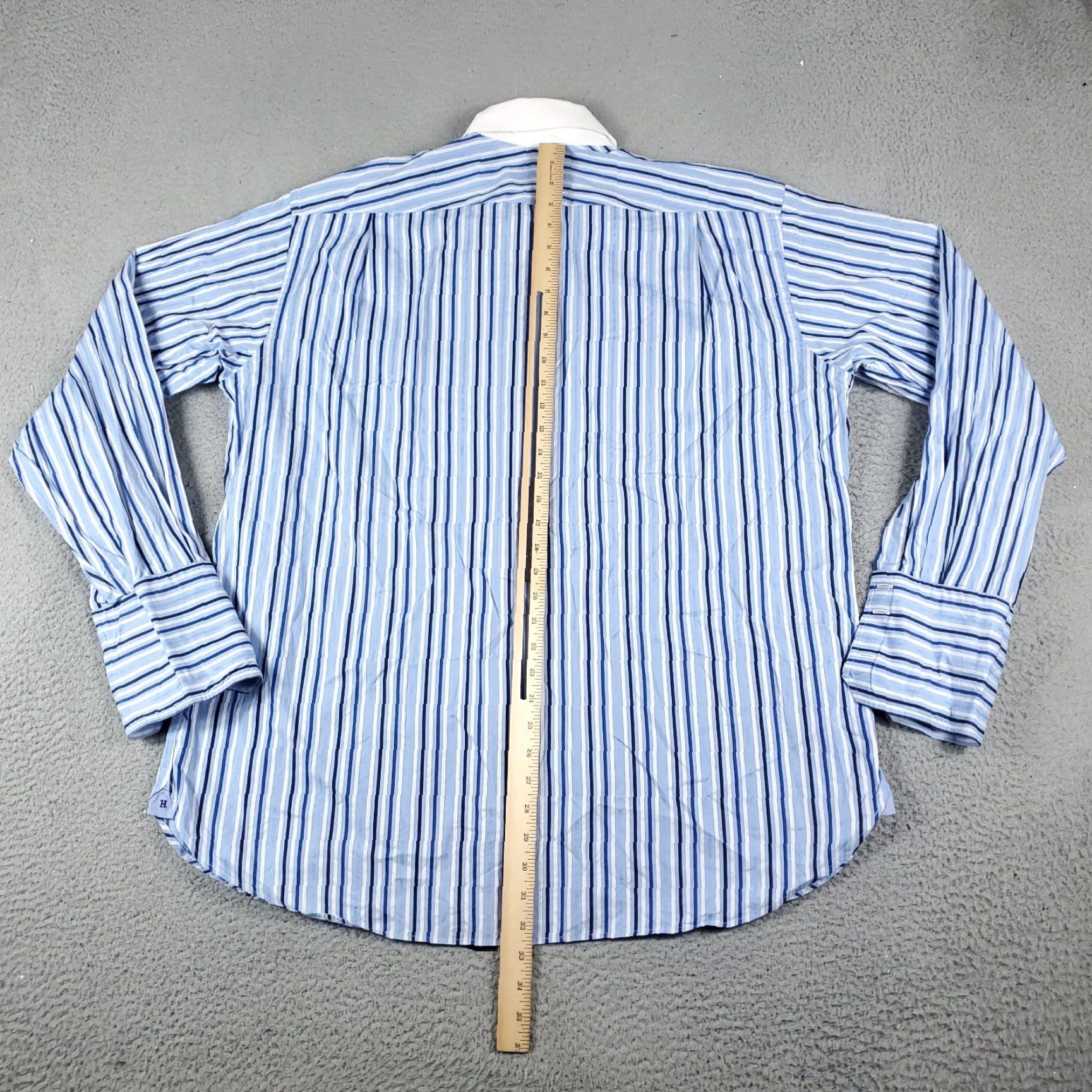 Tommy Hilfiger TOMMY HILFIGER Shirt Mens XL Blue White Striped Casual Button-Up Long Sleeve Size US XL / EU 56 / 4 - 3 Thumbnail