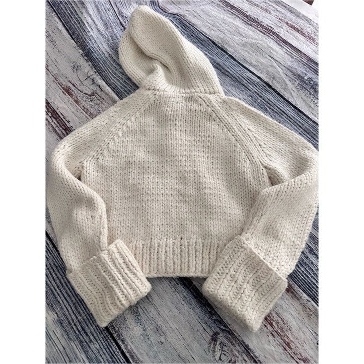 Other Vintage Y2K Chunky Hooded Zip Cardigan in Cream Size M / US 6-8 / IT 42-44 - 5 Thumbnail