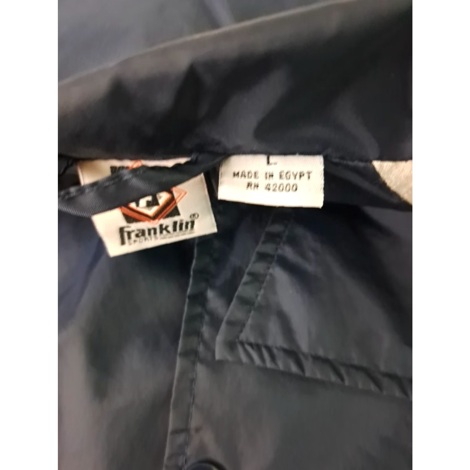 Vintage VINTAGE Franklin Sports Windbreaker Jacket Navy Blue Full Button Insulated Nylon L Regular Men’s Women’s Golf Size US L / EU 52-54 / 3 - 3 Thumbnail