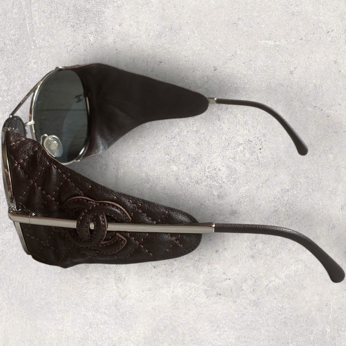 Chanel Chanel Aviator Leather Side Shield Sunglasses Size ONE SIZE - 2 Thumbnail