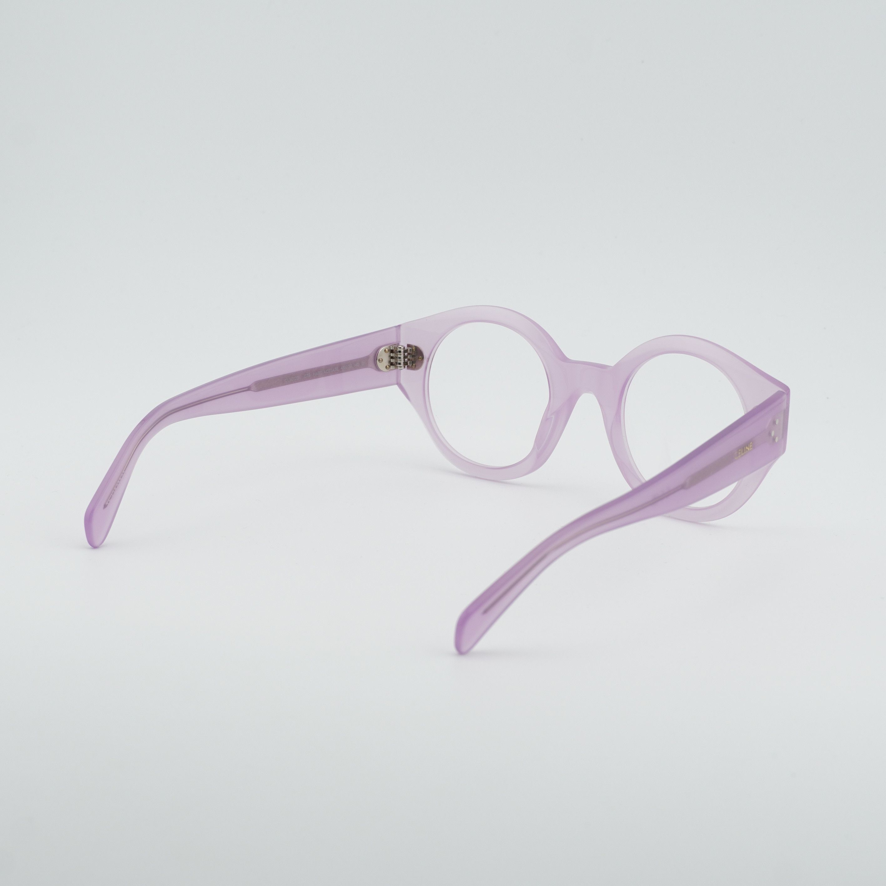 Celine Celine CL50123I 078 Eyeglasses Shiny Lilac 48mm Round Frame Size ONE SIZE - 4 Thumbnail
