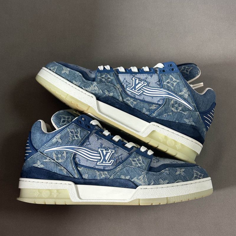 Louis Vuitton Louis Vuitton Denim Trainer Sneakers in Blue and White -250 Size US 9 / EU 42 - 8 Thumbnail