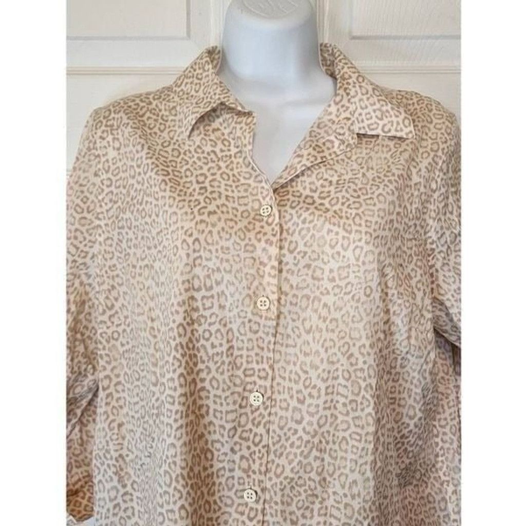 Chicos Chico's Animal Print Blouse Size L / US 10 / IT 46 - 1 Thumbnail
