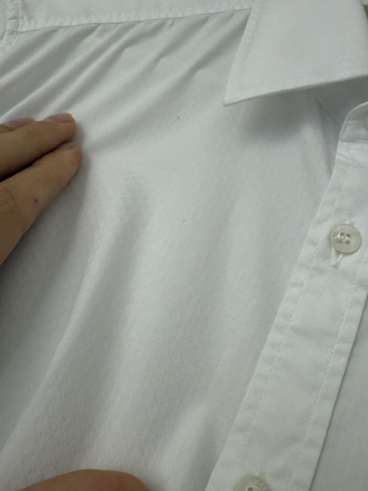 Gucci White Diamond-Pattern Textured Cotton Shirt Size US M / EU 48-50 / 2 - 5 Thumbnail
