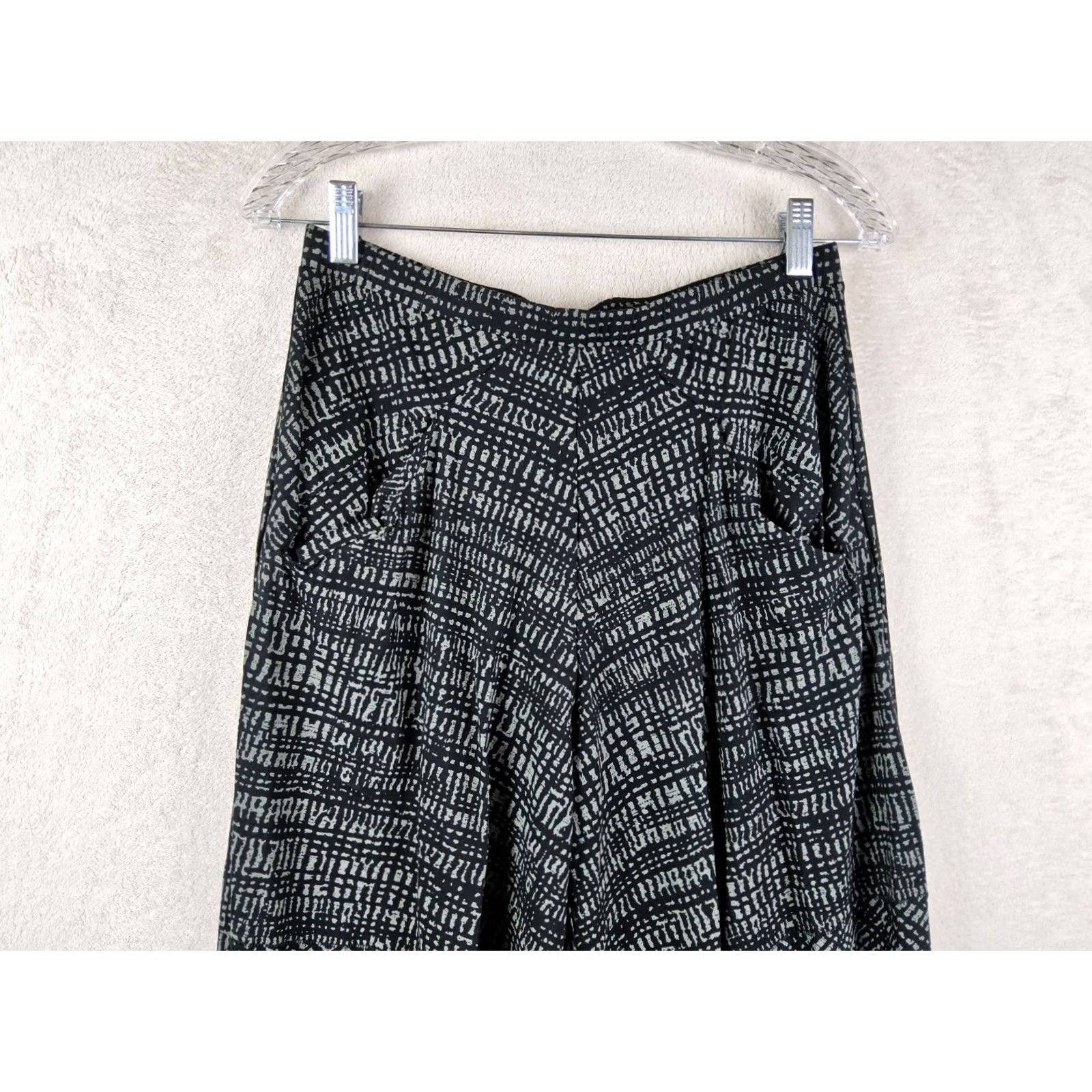 Vintage MxM Roxanne Pull On Knit Black Grey Pants S Womens Knit Cotton Blend Ankle Pants Size S Black Womens Size 28" / US 6 / IT 42 - 3 Thumbnail