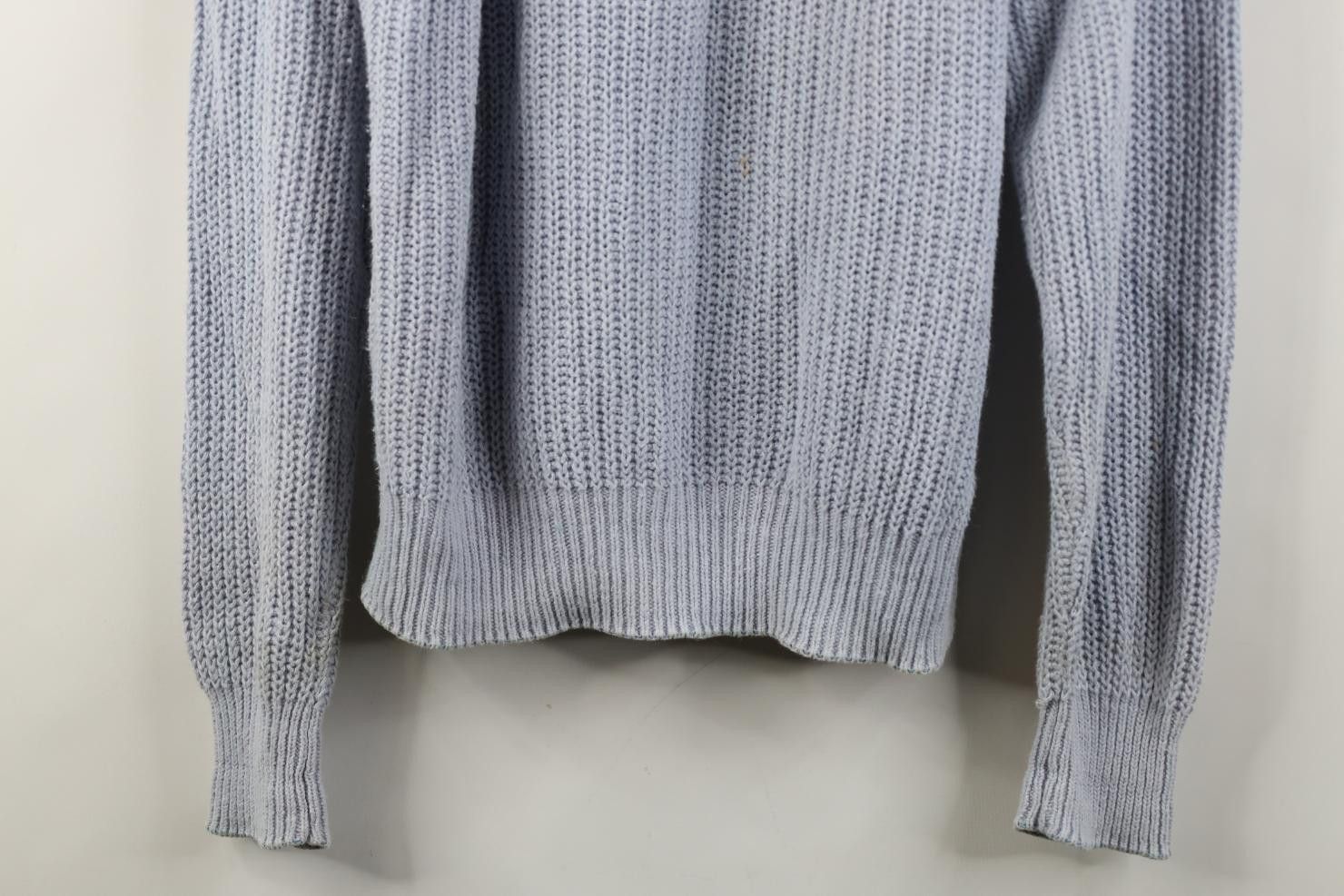 Vintage Vintage 90s Streetwear Ribbed Crewneck Sweater Light Blue Size US L / EU 52-54 / 3 - 3 Thumbnail