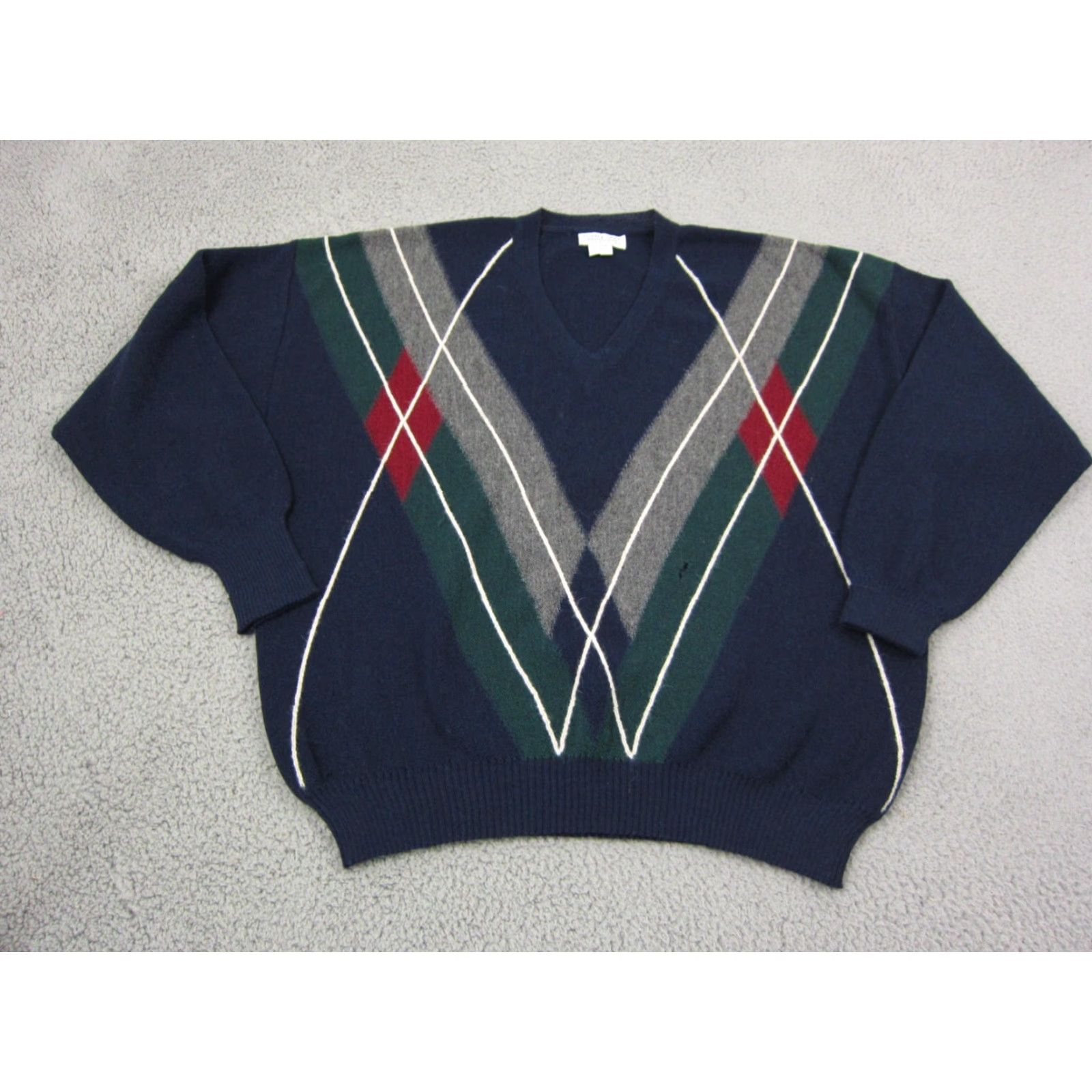 Vintage VINTAGE Tuttle Golf Alpaca Sweater Mens XL Blue V-Neck Knit Pullover 90s Golf Rugby Clothing Mens XL Blue Alpaca Cotton Knit Sweater Size US XL / EU 56 / 4 - 2 Thumbnail