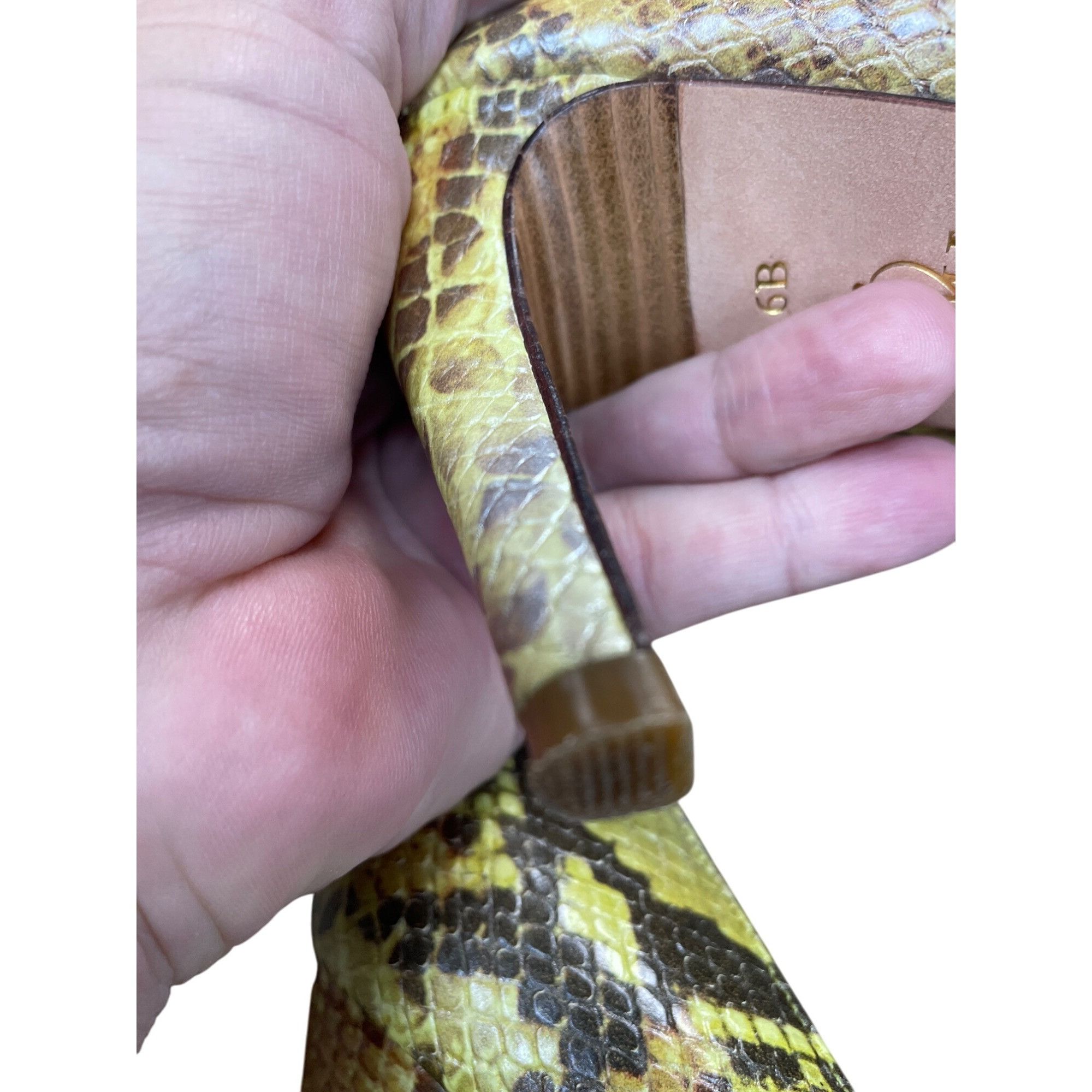 Cole Haan Cole Haan Womans Brown Green Snake Print Leather 3.5" Heels Size US 6 / IT 36 - 13 Thumbnail