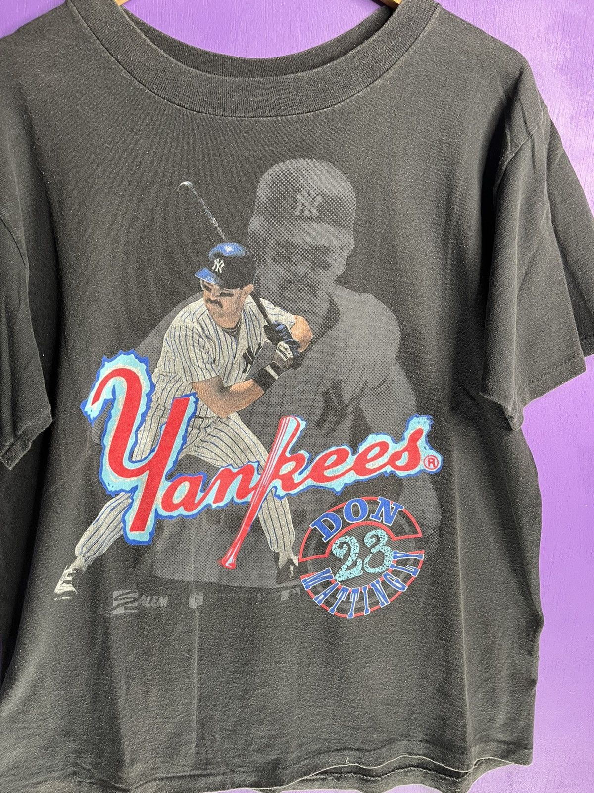 MLB × Salem Sportswear × Vintage Vintage 90s Salem New York Yankees Don Mattingly t-shirt Size US L / EU 52-54 / 3 - 3 Thumbnail