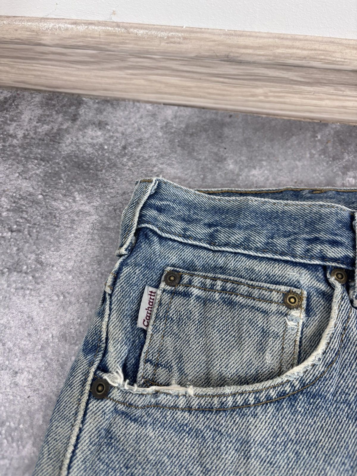 Carhartt Vintage Carhartt Men’s Denim Jeans Faded Light Blue Workwear Size US 38 / EU 54 - 15 Thumbnail