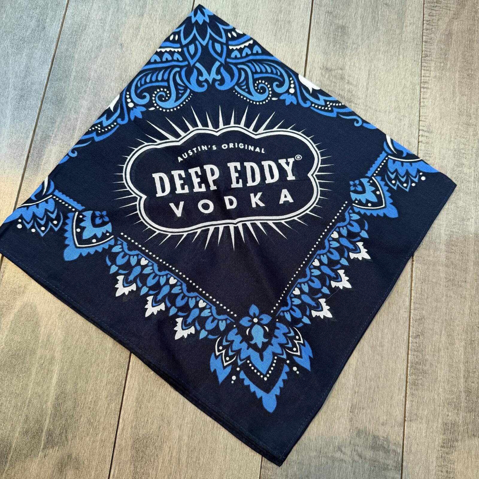 Other Deep Eddy Vodka Branded Bandana Blue Paisley Cotton Size ONE SIZE - 3 Thumbnail