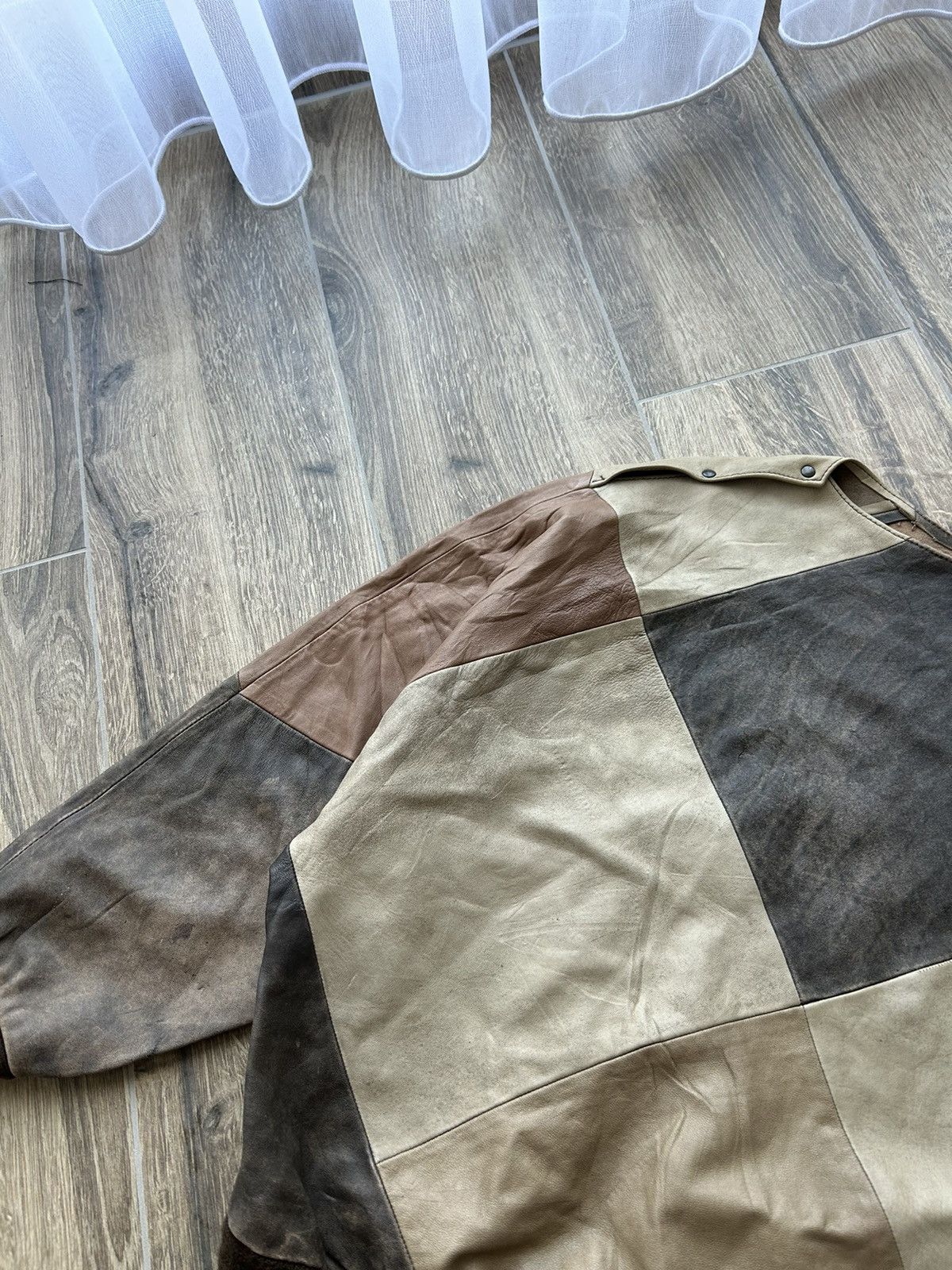 Leather Vintage Patch Work leather Sweatshirt Maison Margiela style Size US M / EU 48-50 / 2 - 2 Thumbnail
