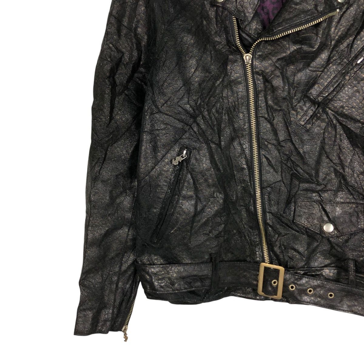 Japanese Brand 🔥VINTAGE BIKER LEATHER JACKET SWAGGER DOUBLE COLLAR Size US M / EU 48-50 / 2 - 6 Thumbnail