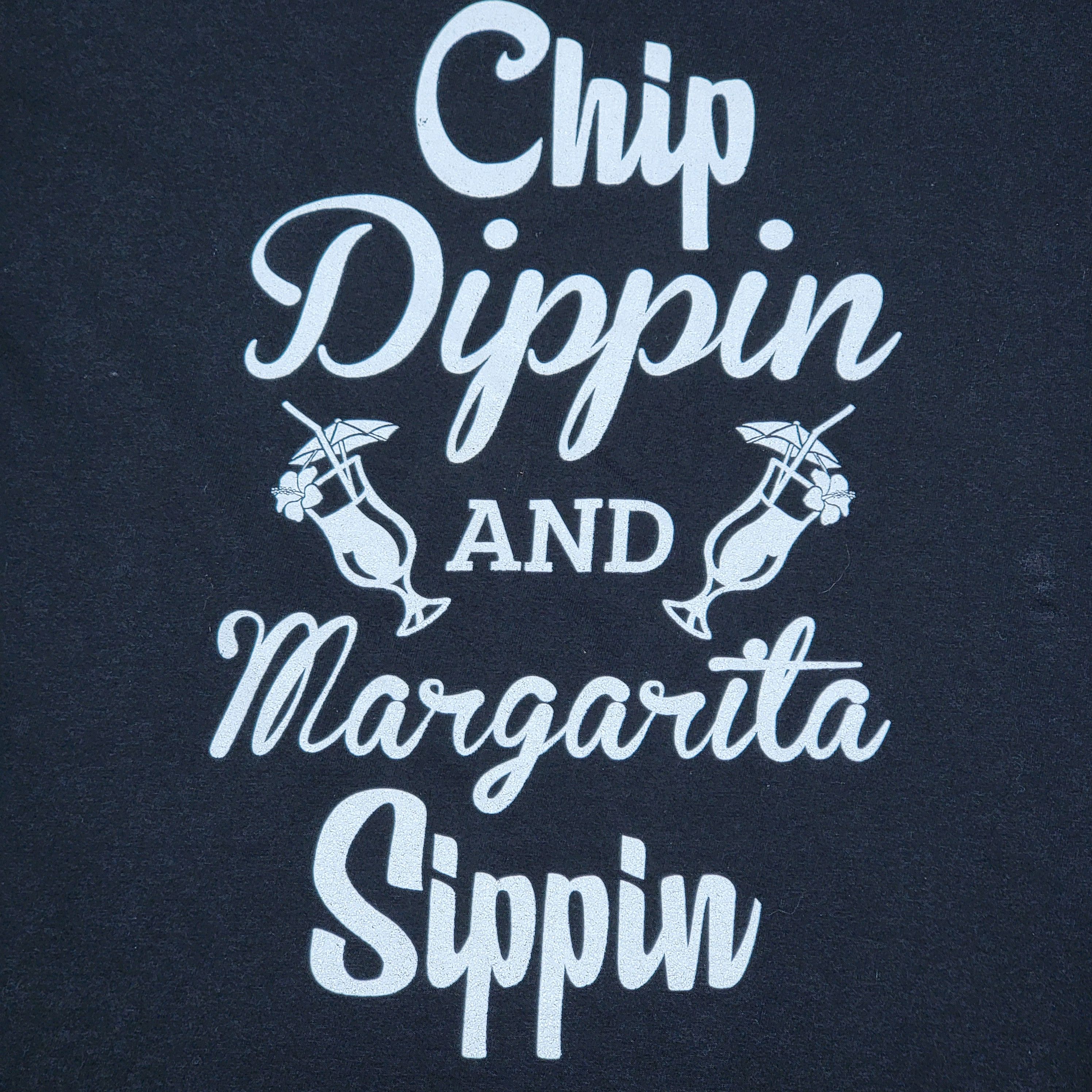 Other Ladie's SS Black Tee "Chip Dippin And Margarita Sippin" Size M / US 6-8 / IT 42-44 - 2 Thumbnail