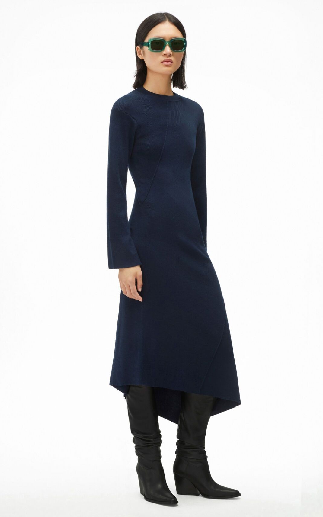 Kenzo o1y1025 Midi Dress in Navy Blue Size L / US 10 / IT 46 - 5 Thumbnail