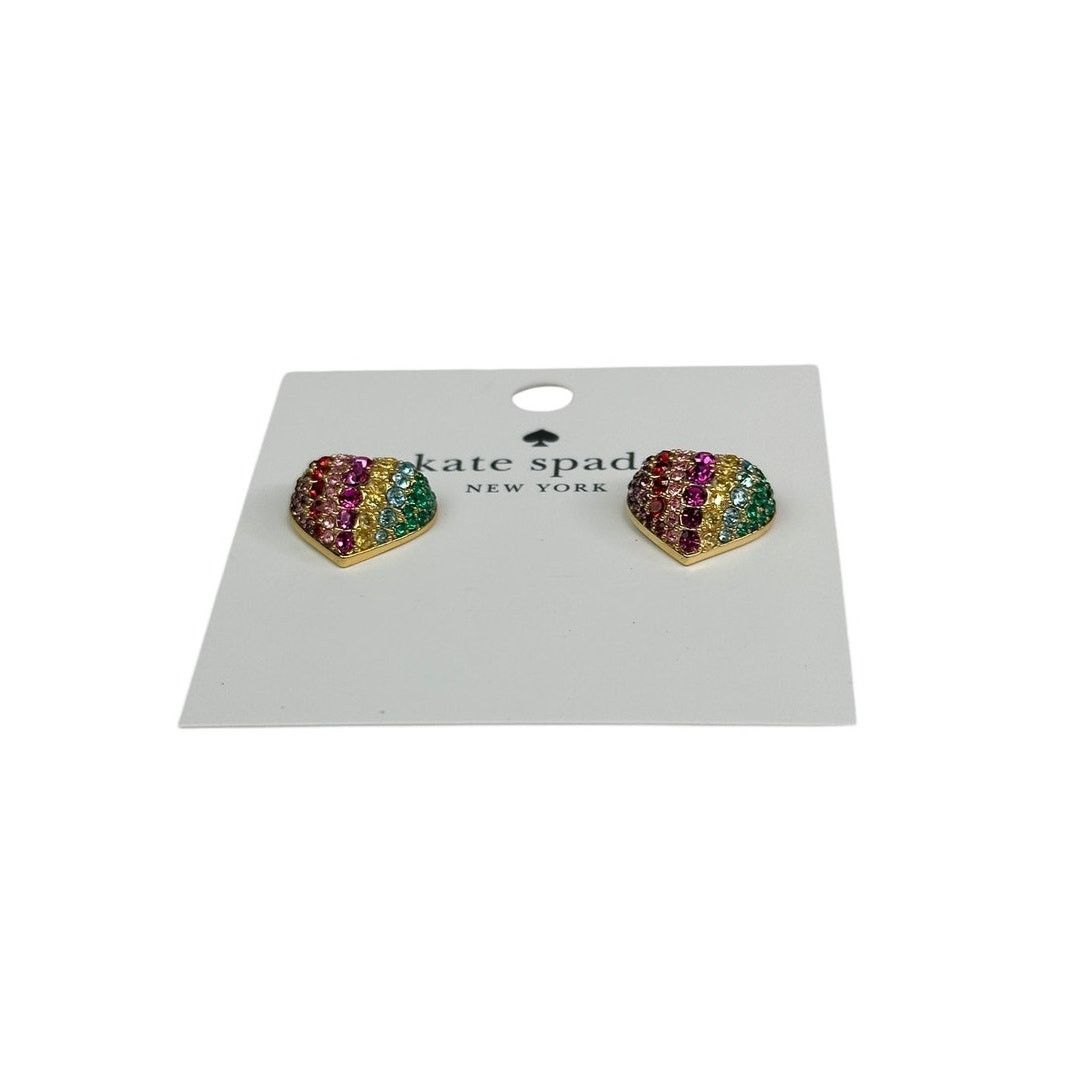 Kate Spade Kate Spade On The Dot Rainbow Heart Studs Earrings Size ONE SIZE - 2 Thumbnail