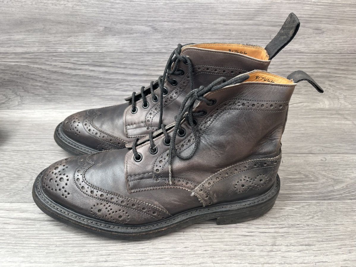 Tricker's Trickers stow brouge grey patina dress boots Size US 8.5 / EU 41-42 - 4 Thumbnail