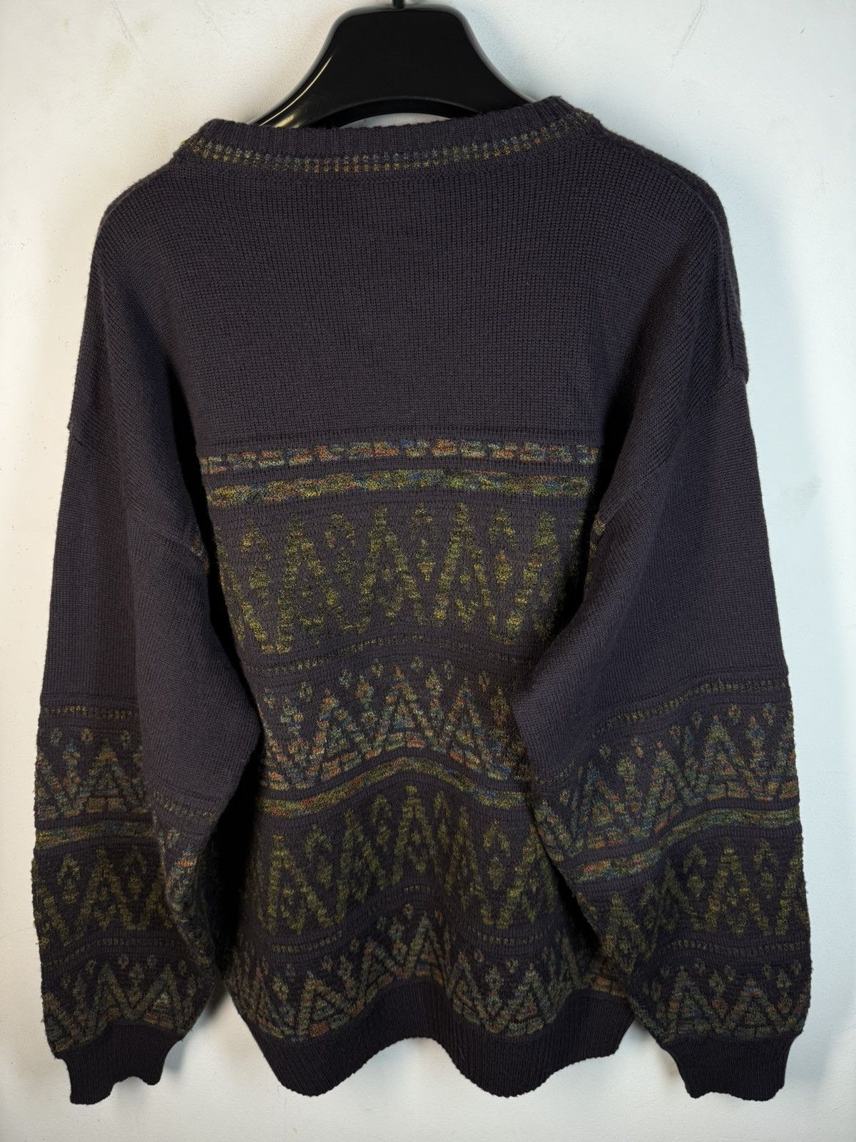 Yves Saint Laurent 90’s YSL Sweater Wool Burgundy/Green Size US L / EU 52-54 / 3 - 11 Thumbnail