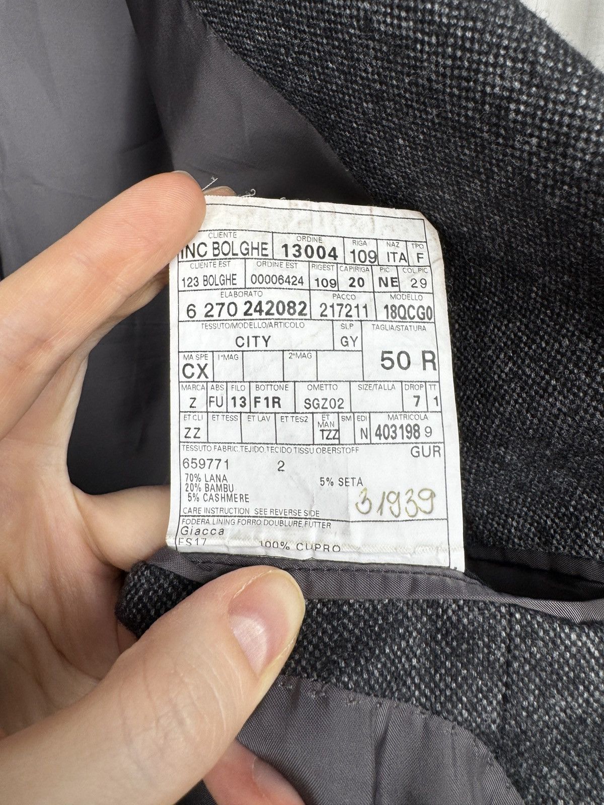 Z Zegna Z Zegna City Grey Wool Bamboo Cashmr Silk Tweed style blazer Size 40R - 10 Thumbnail