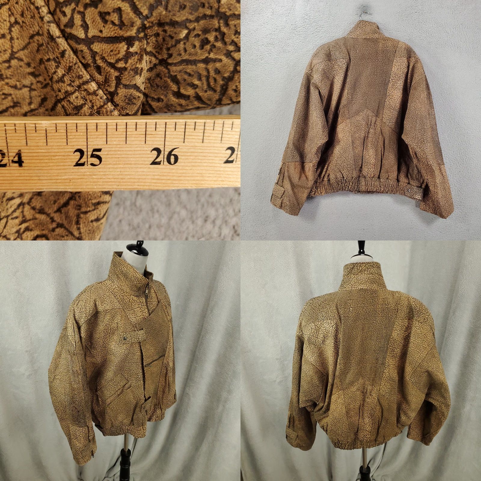 Sanders VINTAGE Dersan Brown Leather Jacket Womens 2XL Plus Polyester Lined Pocket Casual 90s City Size XXL / US 16-18 / IT 52-54 - 8 Thumbnail